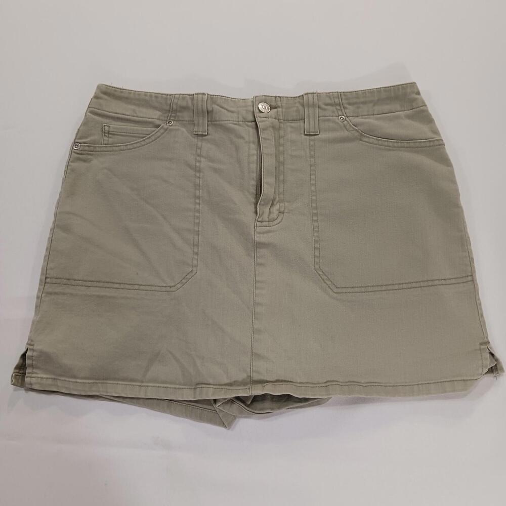 Gloria Vanderbilt RN#89828 Women's Beige/Khaki Cotton Blend Denim Skort Size 12 - Picture 13 of 16